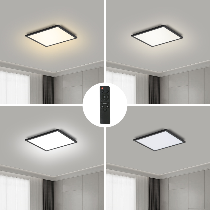 Brilagi - LED-dimbare plafondlamp SLIMFRAME LED/25W/230V 30x30 cm 3000-6000K zwart + afstandsbediening