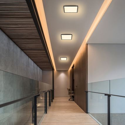 Brilagi - LED-dimbare plafondlamp SLIMFRAME LED/25W/230V 30x30 cm 3000-6000K zwart + afstandsbediening