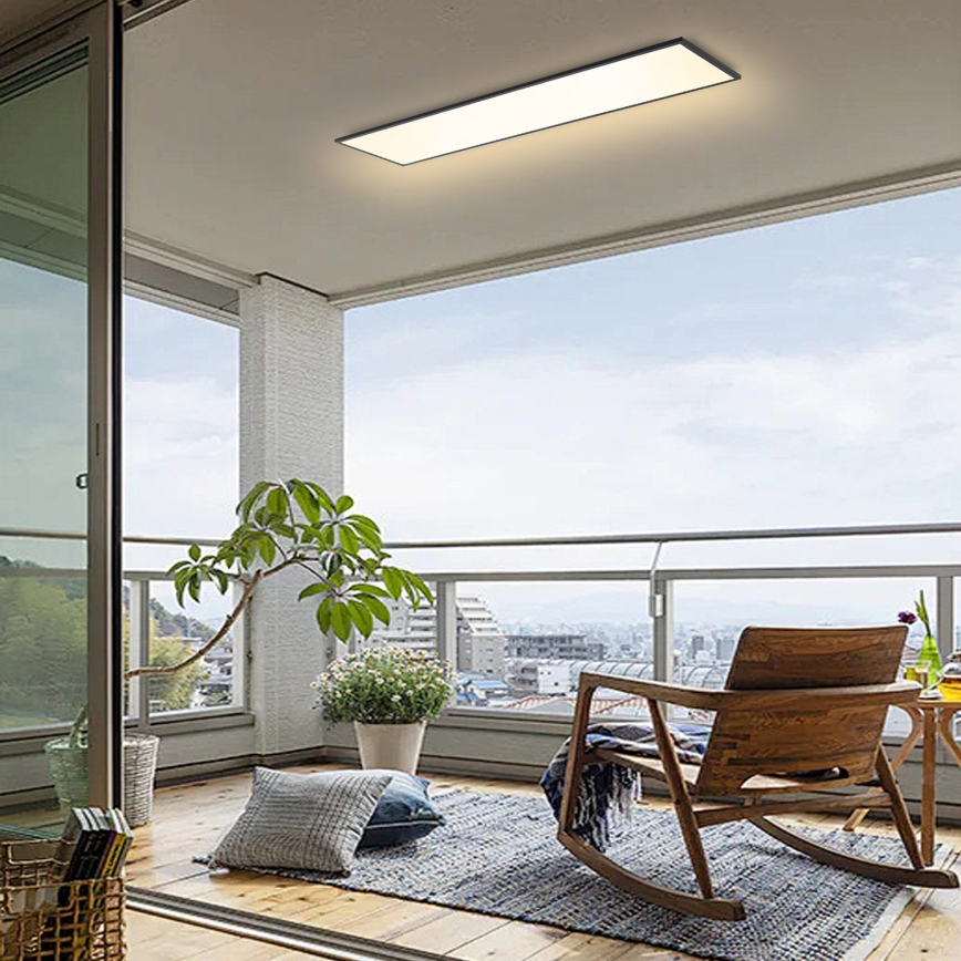 Brilagi - Dimbare LED plafondlamp SLIMFRAME LED/58W/230V 120x30 cm 3000-6000K zwart + afstandsbediening