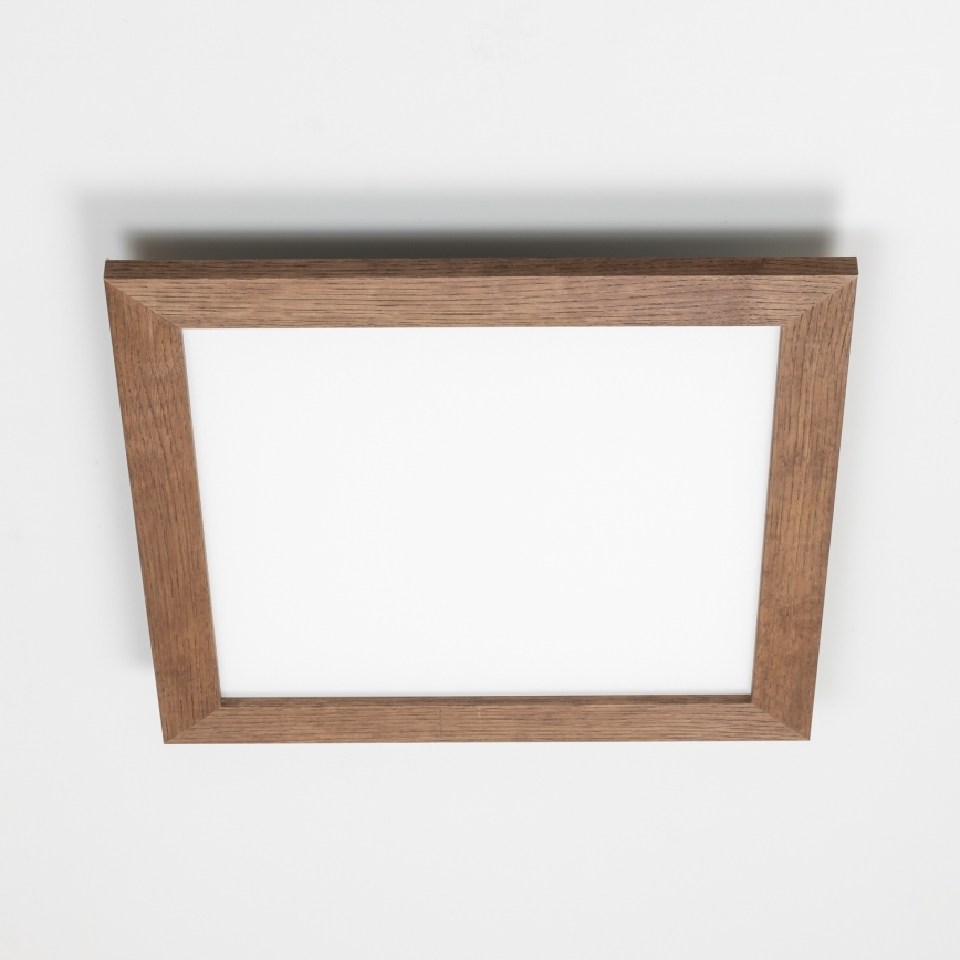Brilagi - Dimbare LED-plafondlamp SLIMFRAME WOOD LED/36W/230V 49,5x49,5 cm 3000-6000K donkerbruin + afstandsbediening