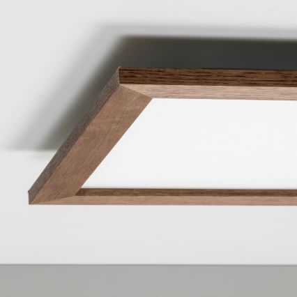 Brilagi - Dimbare LED-plafondlamp SLIMFRAME WOOD LED/36W/230V 49,5x49,5 cm 3000-6000K donkerbruin + afstandsbediening