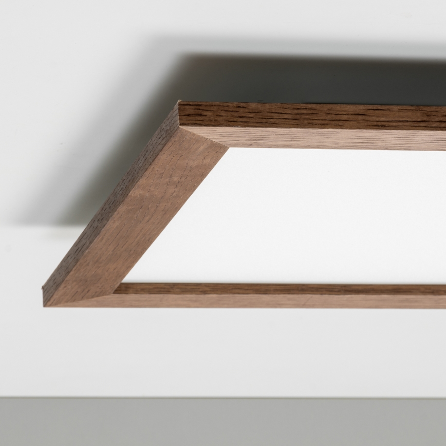 Brilagi - Dimbare LED-plafondlamp SLIMFRAME WOOD LED/36W/230V 49,5x49,5 cm 3000-6000K donkerbruin + afstandsbediening