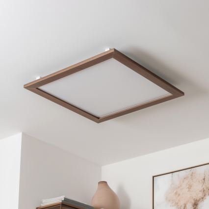Brilagi - LED-dimbare plafonnière SLIMFRAME WOOD LED/58W/230V 64x64 cm 3000-6000K donkerbruin, inclusief afstandsbediening