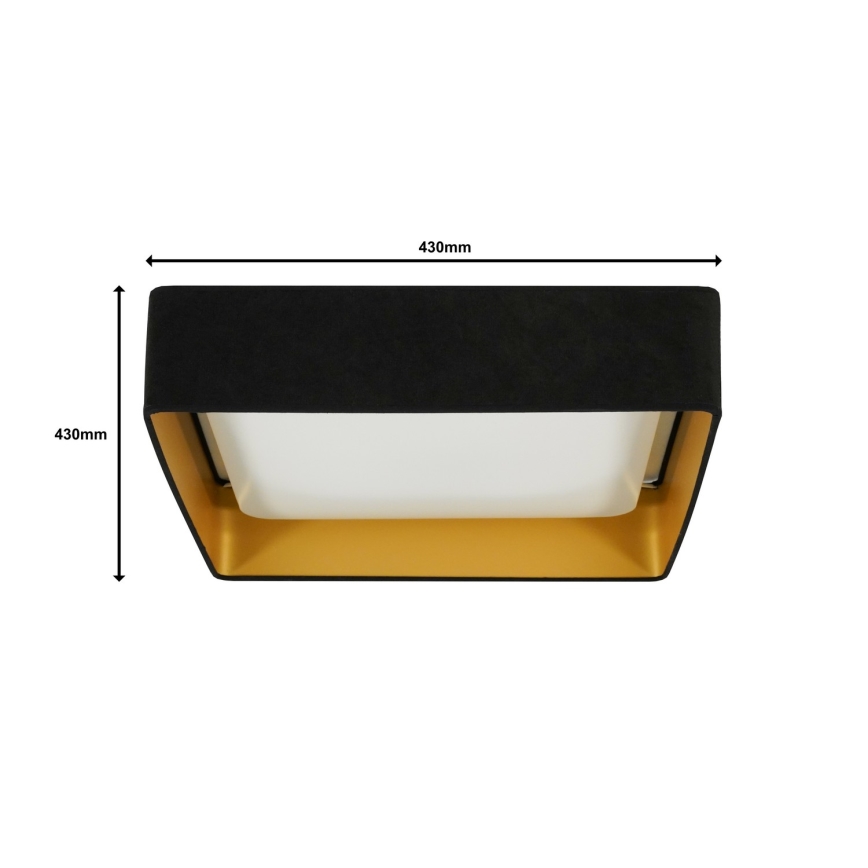 Brilagi - dimbare LED-plafondlamp VELVET SQUARE LED/24W/230V 43x43 cm 3000/4000/6500K + met afstandsbediening zwart