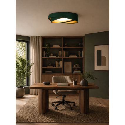 BRILAGI - LED-dimbare plafondlamp VELVET TWIST LED/36W/230V 3000-6000K Ø 65 cm Wi-Fi Tuya Beacon groen/goud + afstandsbediening