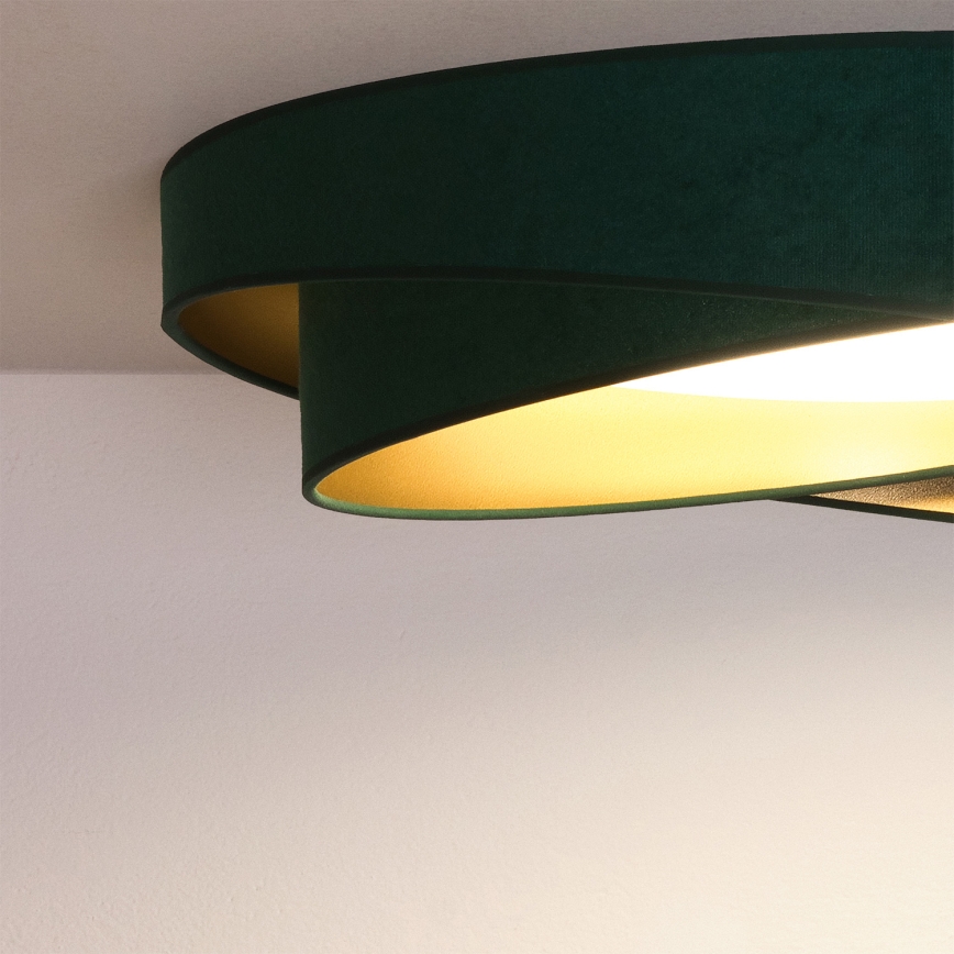 BRILAGI - LED-dimbare plafondlamp VELVET TWIST LED/36W/230V 3000-6000K Ø 65 cm Wi-Fi Tuya Beacon groen/goud + afstandsbediening