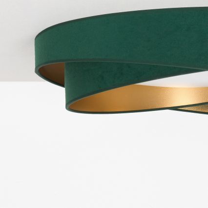 BRILAGI - LED-dimbare plafondlamp VELVET TWIST LED/36W/230V 3000-6000K Ø 65 cm Wi-Fi Tuya Beacon groen/goud + afstandsbediening