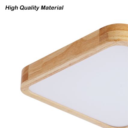 Brilagi - Dimbare LED-plafondlamp WOODLINE SQUARE LED/48W/230V 3000-6000K eik 40x40 cm + afstandsbediening