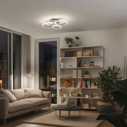 Brilagi - Dimbare LED bevestigde hanglamp ORBITS LED/50W/230V 3000-6500K antraciet + afstandsbediening