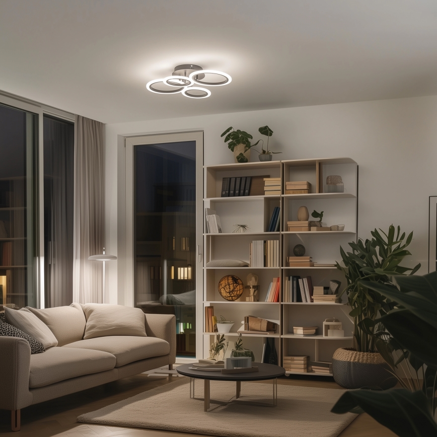 Brilagi - Dimbare LED bevestigde hanglamp ORBITS LED/50W/230V 3000-6500K antraciet + afstandsbediening