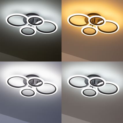Brilagi - Dimbare LED bevestigde hanglamp ORBITS LED/50W/230V 3000-6500K antraciet + afstandsbediening