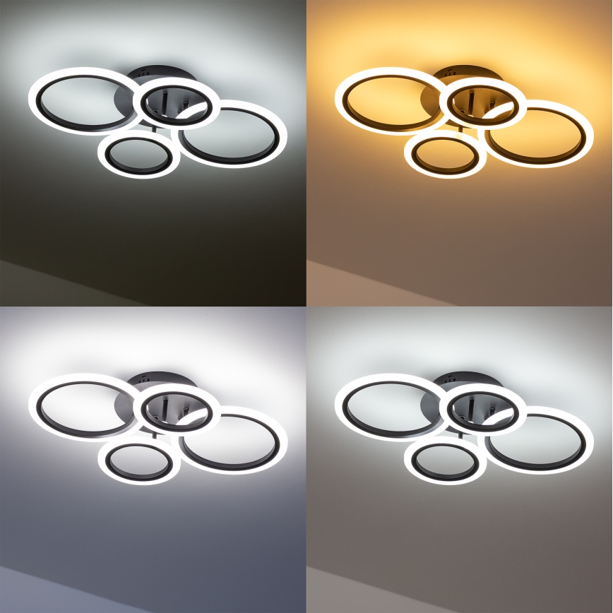 Brilagi - Dimbare LED bevestigde hanglamp ORBITS LED/50W/230V 3000-6500K antraciet + afstandsbediening