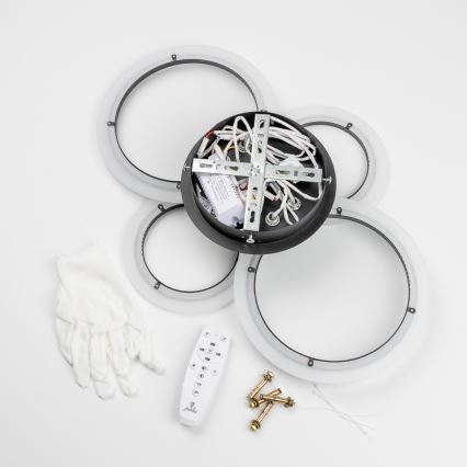 Brilagi - Dimbare LED bevestigde hanglamp ORBITS LED/50W/230V 3000-6500K antraciet + afstandsbediening