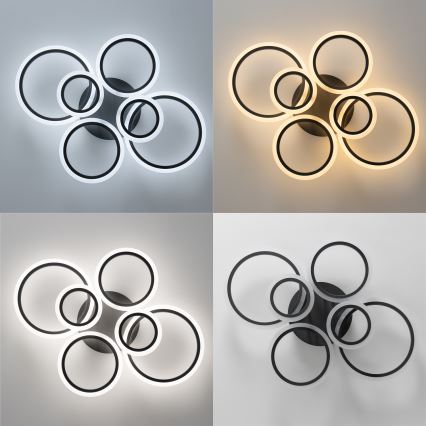 Brilagi - Dimbare LED bevestigde hanglamp ORBITS LED/85W/230V 3000-6500K antraciet + afstandsbediening