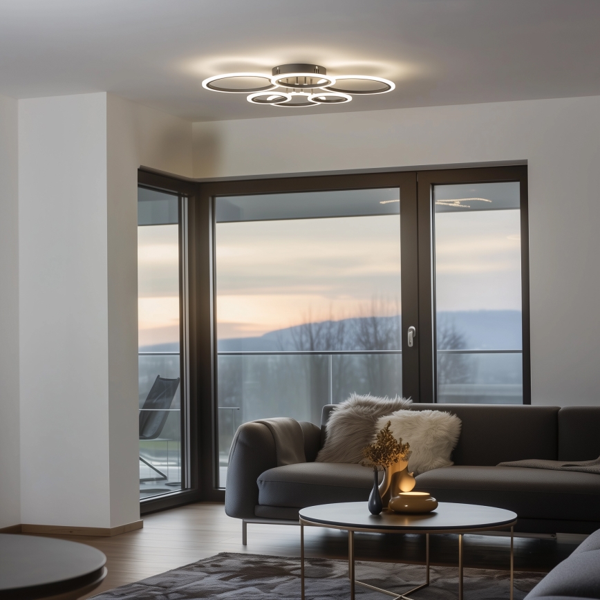 Brilagi - Dimbare LED bevestigde hanglamp ORBITS LED/85W/230V 3000-6500K antraciet + afstandsbediening