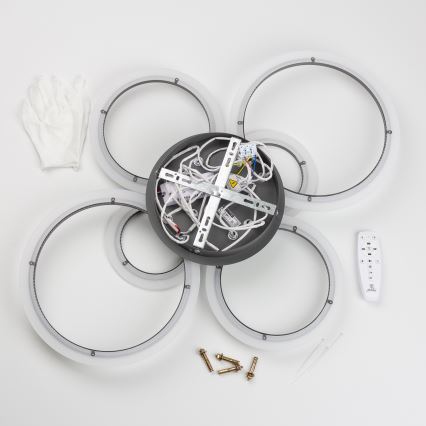 Brilagi - Dimbare LED bevestigde hanglamp ORBITS LED/85W/230V 3000-6500K antraciet + afstandsbediening