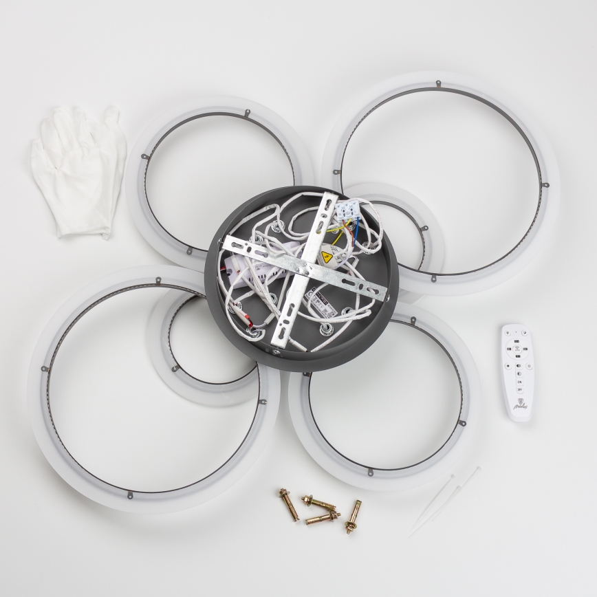 Brilagi - Dimbare LED bevestigde hanglamp ORBITS LED/85W/230V 3000-6500K antraciet + afstandsbediening