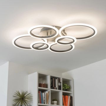 Brilagi - Dimbare LED bevestigde hanglamp ORBITS LED/85W/230V 3000-6500K antraciet + afstandsbediening