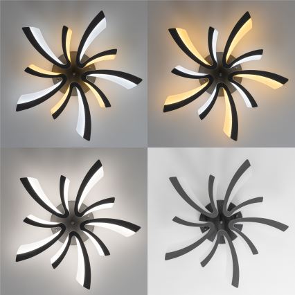 Brilagi - Dimbare LED bevestigde hanglamp TWIST LED/55W/230V 3000-6500K antraciet + afstandsbediening