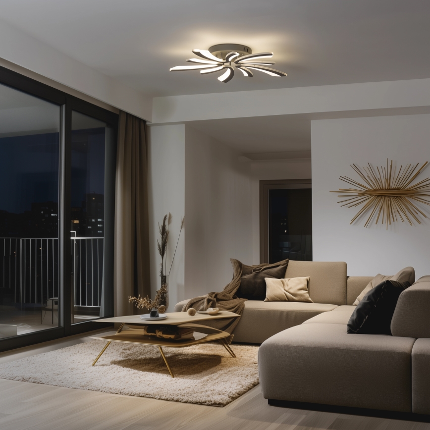 Brilagi - Dimbare LED bevestigde hanglamp TWIST LED/55W/230V 3000-6500K antraciet + afstandsbediening
