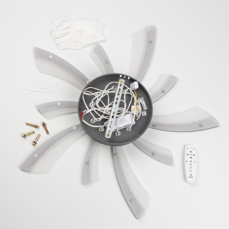 Brilagi - Dimbare LED bevestigde hanglamp TWIST LED/55W/230V 3000-6500K antraciet + afstandsbediening