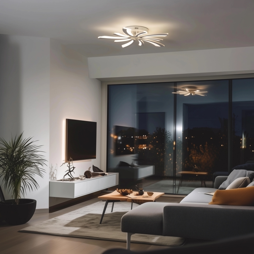 Brilagi - Dimbare LED bevestigde hanglamp TWIST LED/55W/230V 3000-6500K wit + afstandsbediening
