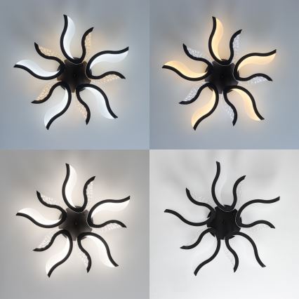 Brilagi - Dimbare LED bevestigde hanglamp TWIST LED/65W/230V 3000-6500K zwart + afstandsbediening