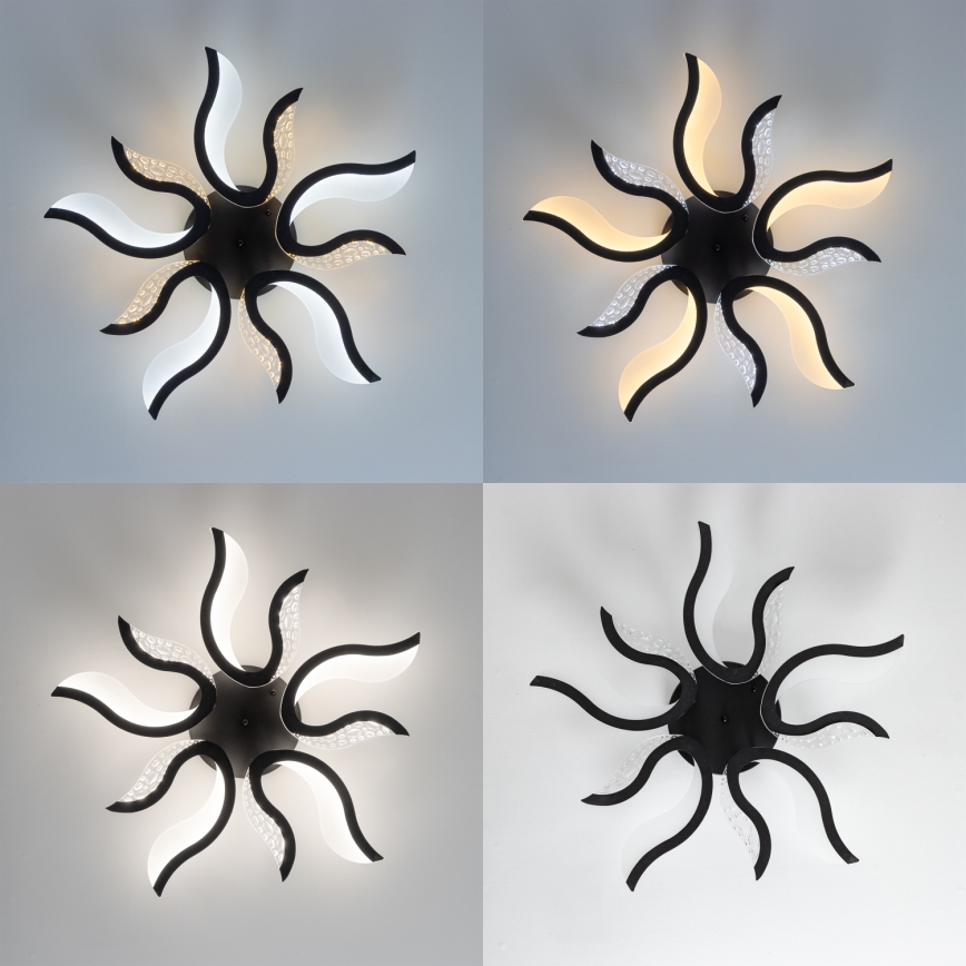 Brilagi - Dimbare LED bevestigde hanglamp TWIST LED/65W/230V 3000-6500K zwart + afstandsbediening