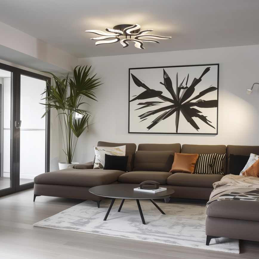 Brilagi - Dimbare LED bevestigde hanglamp TWIST LED/65W/230V 3000-6500K zwart + afstandsbediening