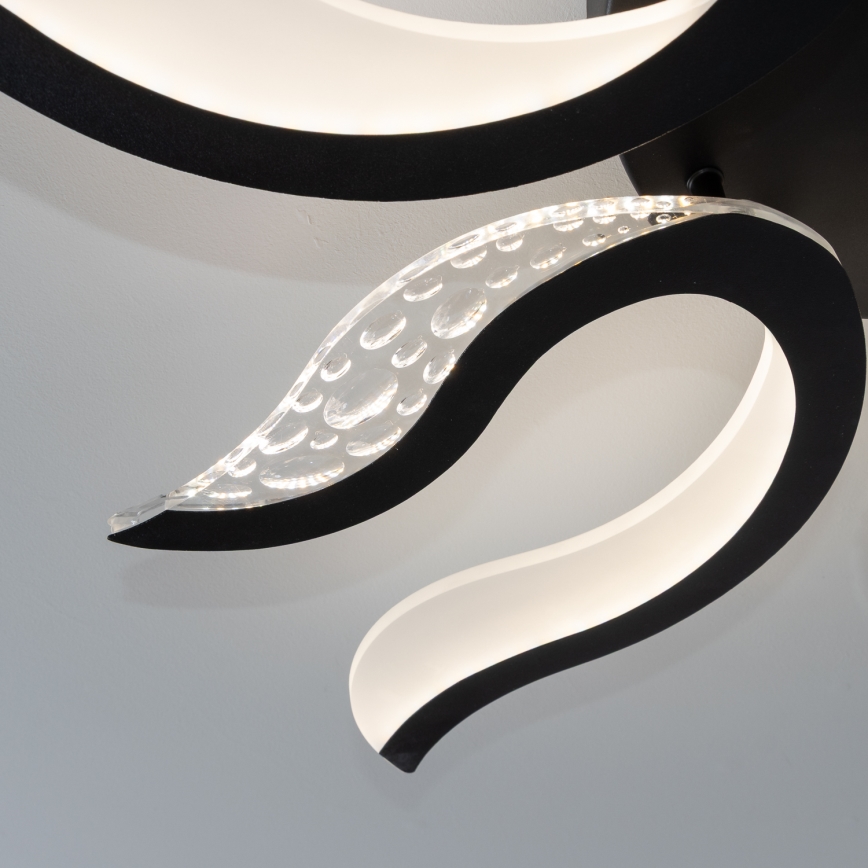 Brilagi - Dimbare LED bevestigde hanglamp TWIST LED/65W/230V 3000-6500K zwart + afstandsbediening
