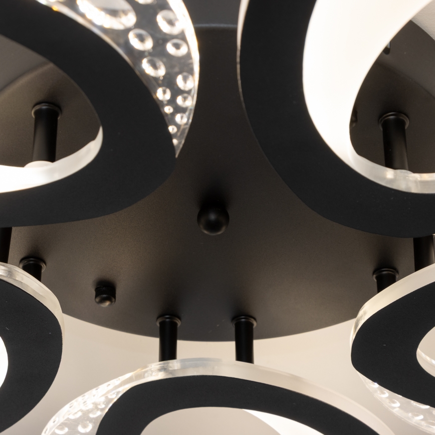 Brilagi - Dimbare LED bevestigde hanglamp TWIST LED/65W/230V 3000-6500K zwart + afstandsbediening