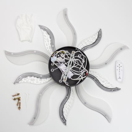 Brilagi - Dimbare LED bevestigde hanglamp TWIST LED/65W/230V 3000-6500K zwart + afstandsbediening