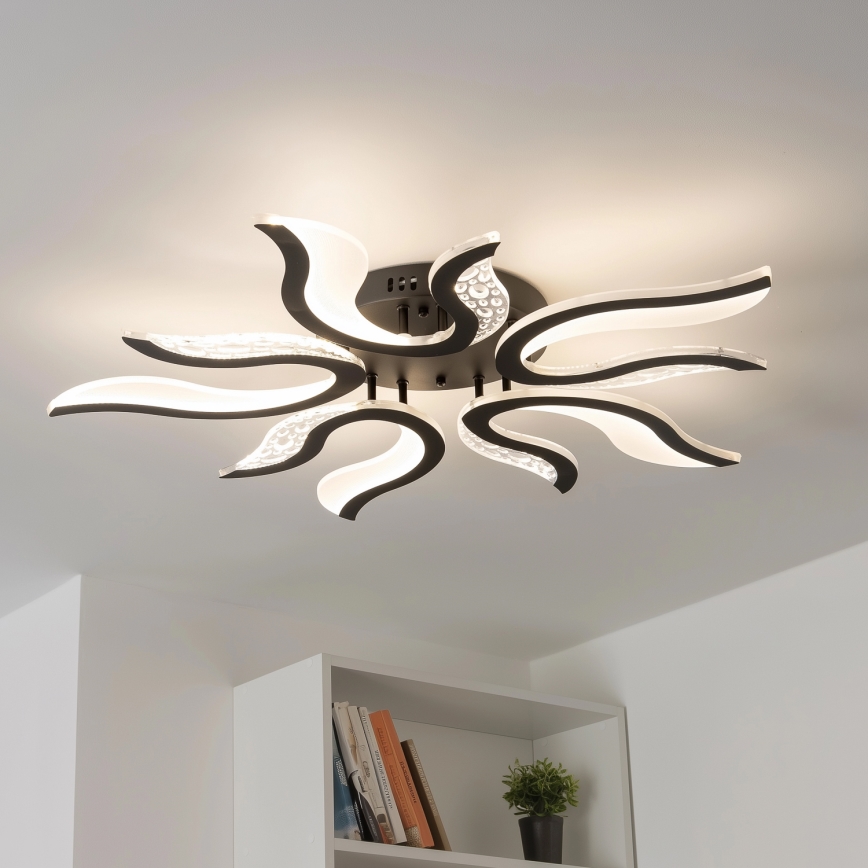 Brilagi - Dimbare LED bevestigde hanglamp TWIST LED/65W/230V 3000-6500K zwart + afstandsbediening