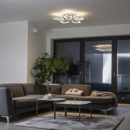 Brilagi - Dimbare LED bevestigde hanglamp TWIST LED/80W/230V 3000-6500K wit + afstandsbediening