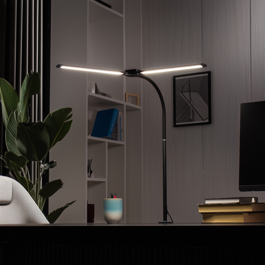 Brilagi - Dimbare LED-bureaulamp met USB VARIO LED/14W/5V 3000-6000K zwart