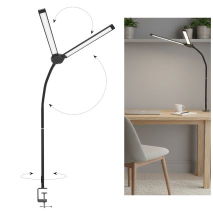 Brilagi - Dimbare LED-bureaulamp met USB VARIO LED/14W/5V 3000-6000K zwart