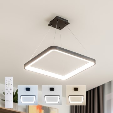 Brilagi - dimbare LED-hanglamp aan een kabel FALCON SLIM LED/50W/230V 3000-6500K 50x50 cm zwart + afstandsbediening