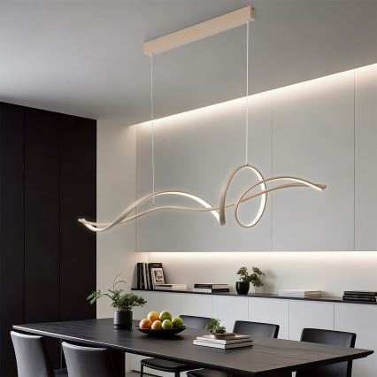 Brilagi - LED-dimbare pendellamp aan kabel SIGNATURE LED/55W/230V 3000-6000K 120x23 cm beige + afstandsbediening