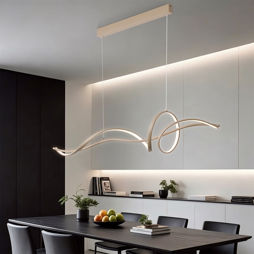 Brilagi - LED-dimbare pendellamp aan kabel SIGNATURE LED/55W/230V 3000-6000K 120x23 cm beige + afstandsbediening