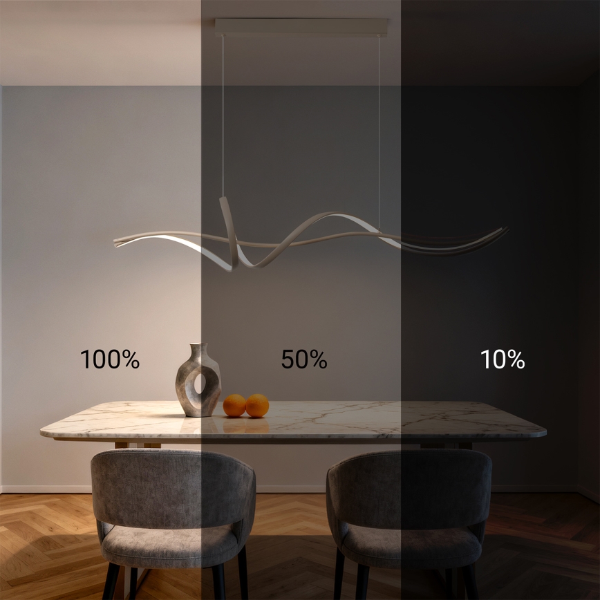 Brilagi - LED-dimbare pendellamp aan kabel SIGNATURE LED/55W/230V 3000-6000K 120x23 cm beige + afstandsbediening