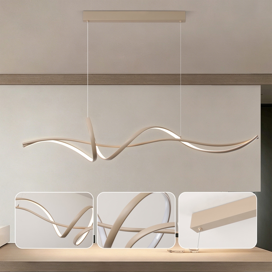 Brilagi - LED-dimbare pendellamp aan kabel SIGNATURE LED/55W/230V 3000-6000K 120x23 cm beige + afstandsbediening
