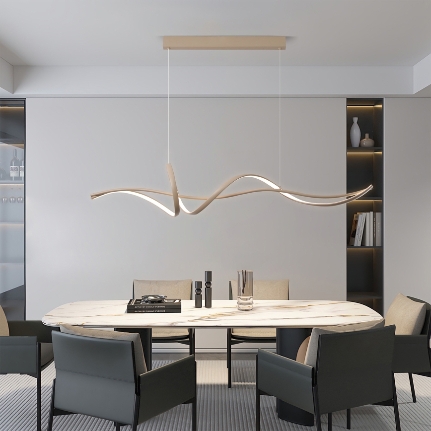 Brilagi - LED-dimbare pendellamp aan kabel SIGNATURE LED/55W/230V 3000-6000K 120x23 cm beige + afstandsbediening