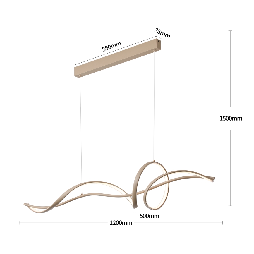 Brilagi - LED-dimbare pendellamp aan kabel SIGNATURE LED/55W/230V 3000-6000K 120x23 cm beige + afstandsbediening