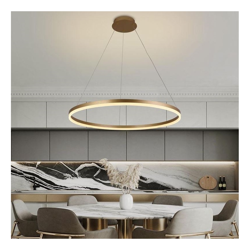 Brilagi - Dimbare LED hanglamp aan een koord CIRCLE LED/55W/230V 3000-6500K goud + afstandsbediening