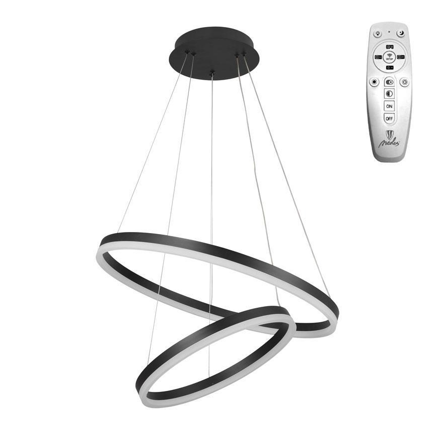 Brilagi - Dimbare LED hanglamp aan een koord CIRCLE LED/70W/230V 3000-6500K zwart + afstandsbediening