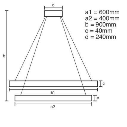 Brilagi - Dimbare LED hanglamp aan een koord CIRCLE LED/70W/230V 3000-6500K zwart + afstandsbediening