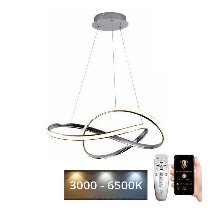 Brilagi - Dimbare LED hanglamp aan een koord COSMOWAVE LED/70W/230V chroom + afstandsbediening