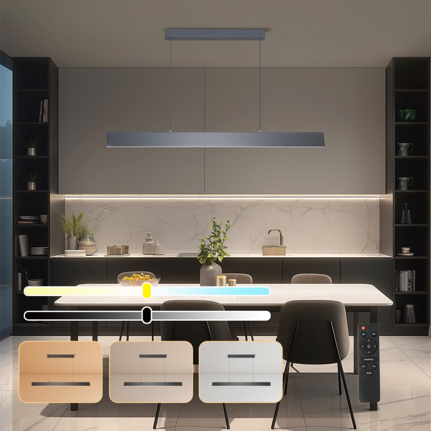 Brilagi - Dimbare LED hanglamp aan een koord SLIMLINE LED/40W/230V 3000-6000K antraciet + afstandsbediening