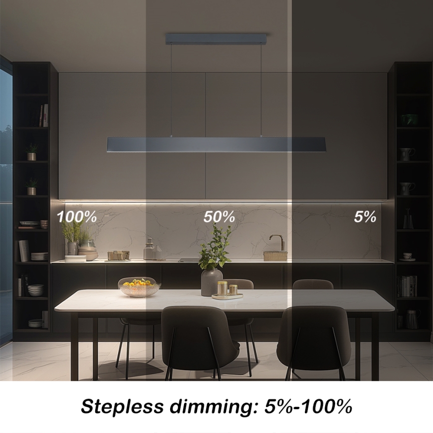 Brilagi - Dimbare LED hanglamp aan een koord SLIMLINE LED/40W/230V 3000-6000K antraciet + afstandsbediening