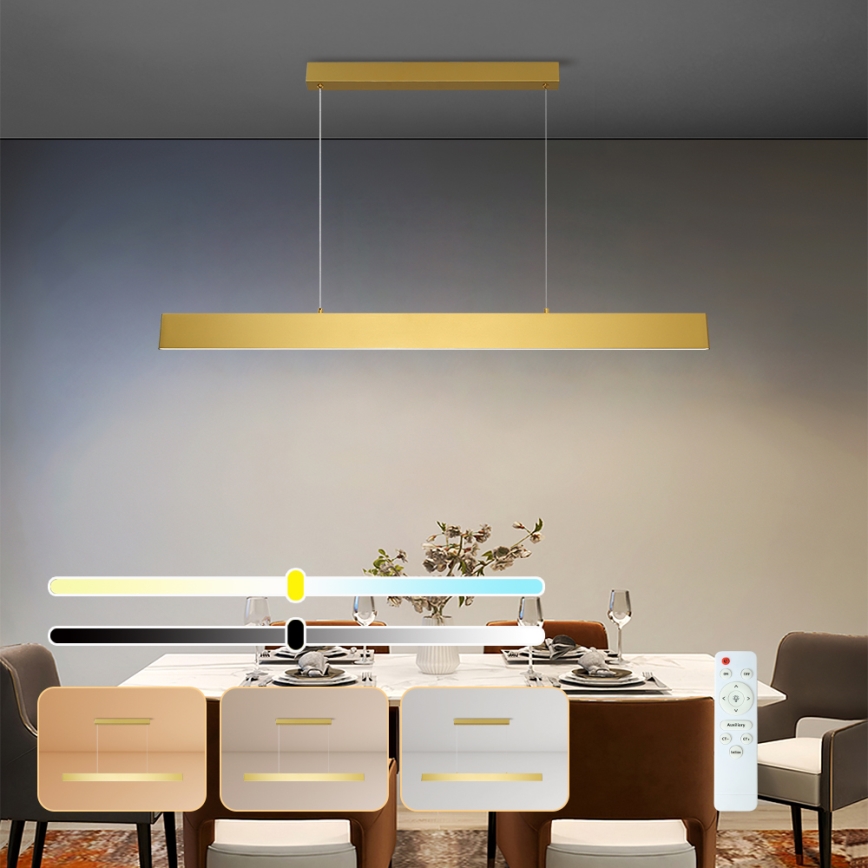 Brilagi - Dimbare LED hanglamp aan een koord SLIMLINE LED/40W/230V 3000-6000K goud + afstandsbediening